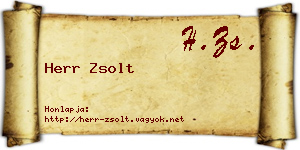 Herr Zsolt névjegykártya